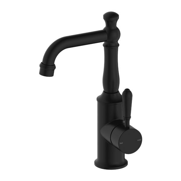 Nero York Basin Mixer Matte Black Tapware Nero Metal Lever