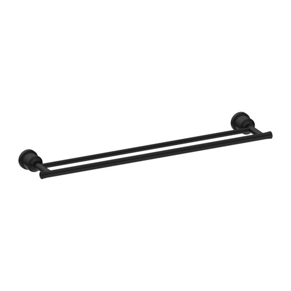 Nero York Double Towel Rail Matte Black 600MM 6924D-MB Accessories Nero