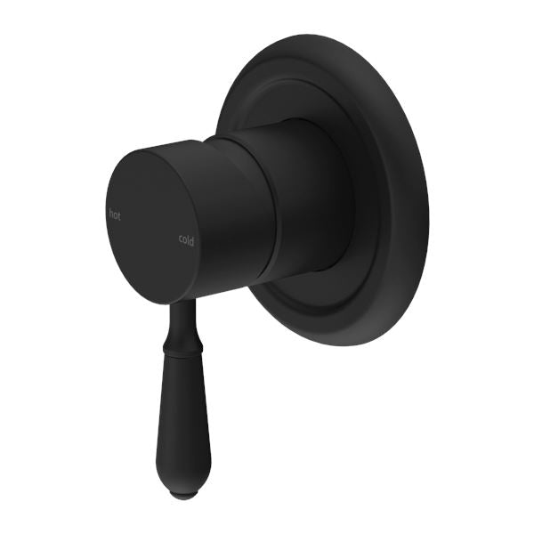 Nero York Shower Mixer Matte Black Tapware Nero Metal Lever