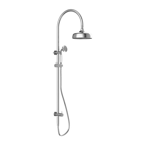 Nero York Twin Shower Chrome Showers Nero White Porcelain