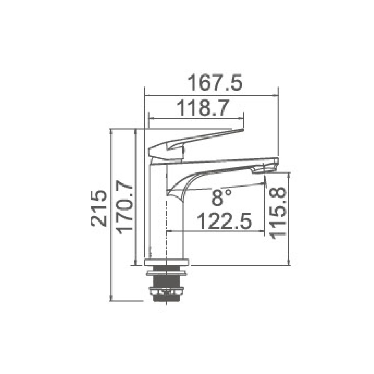 NIXON Bathroom Square Basin Mixer - WT-1101GM Tapware ECT