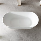 OPAL 1700mm V-Groove Fluted Oval Free Standing Bathtub Gloss White Baths AROVA