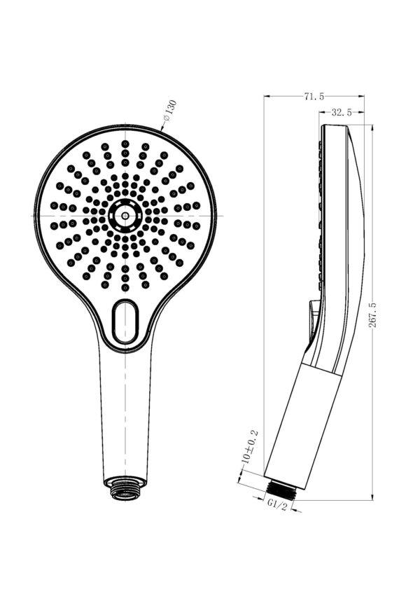 Opal Hand Shower Brushed Bronze 508077-BZ Showers Nero