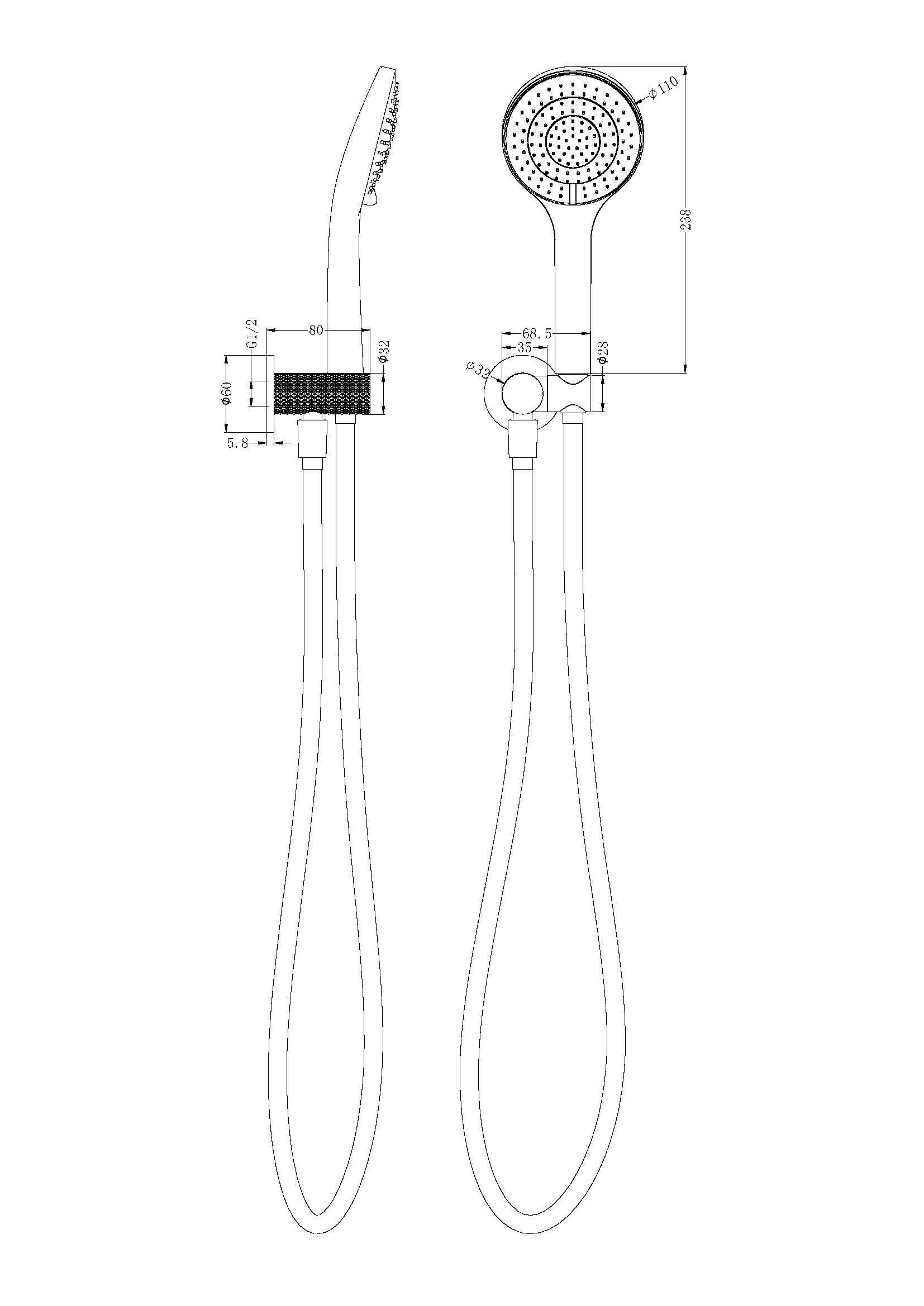 Opal Shower Bracket Brushed Nickel YSW2519-05-BN Showers Nero