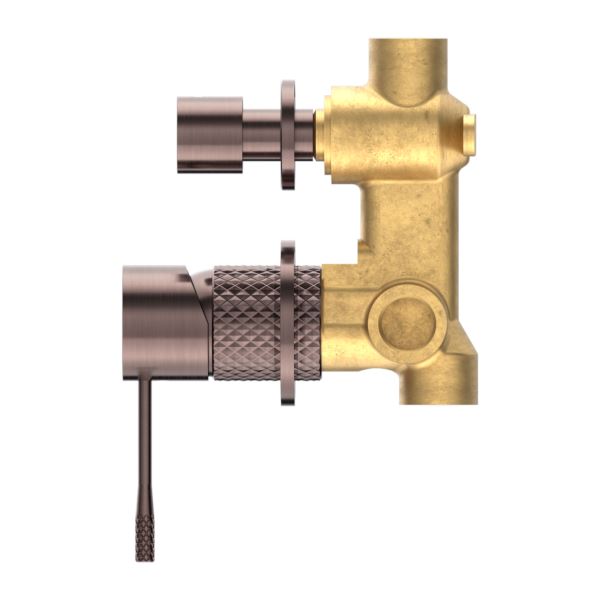 OPAL SHOWER MIXER WITH DIVERTOR SEPARATE PLATE BZ Tapware Nero