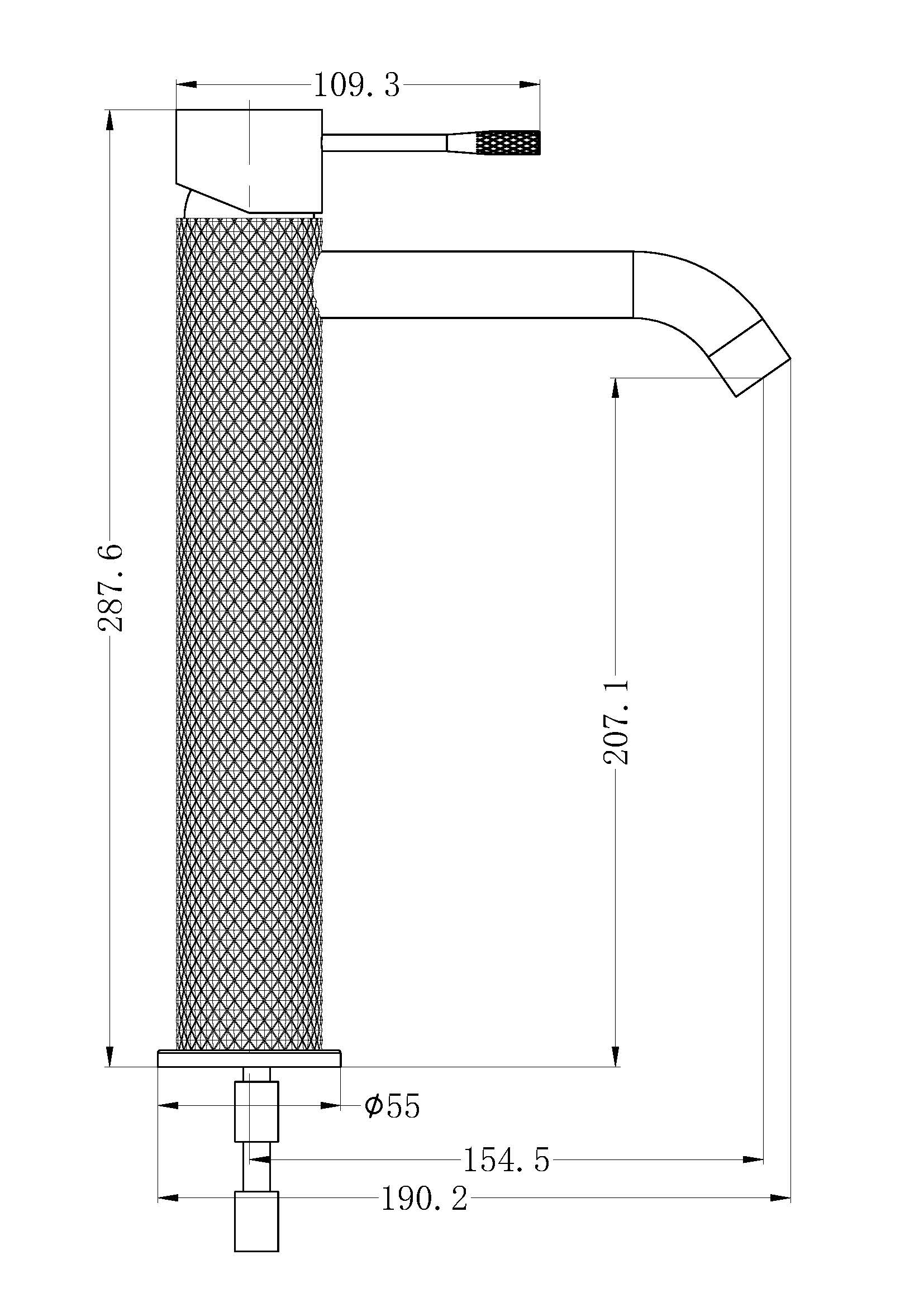 OPAL Tall Basin Mixer BRUSHED NICKEL YSW2519-01A-BN Tapware Nero