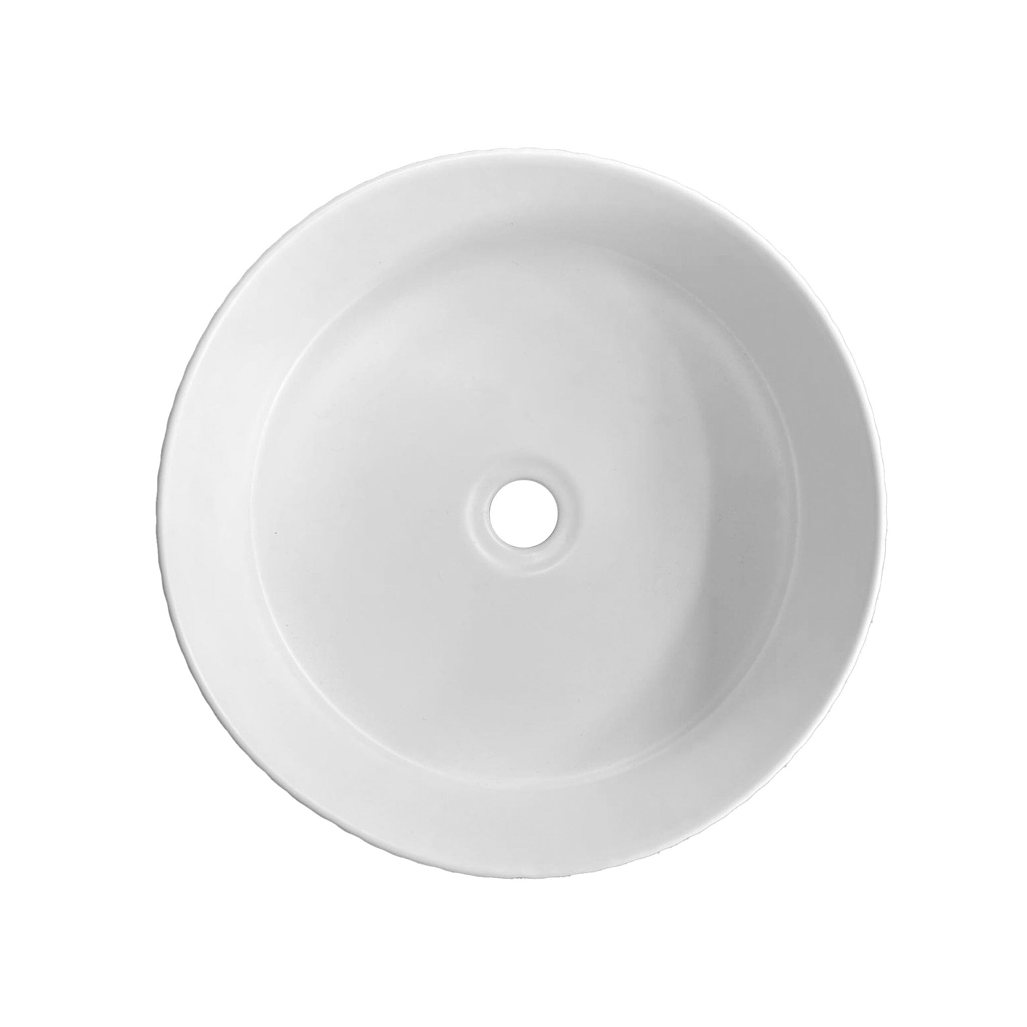 Ori 40 Fluted Above Counter Basin Round Matte White Basins Arova