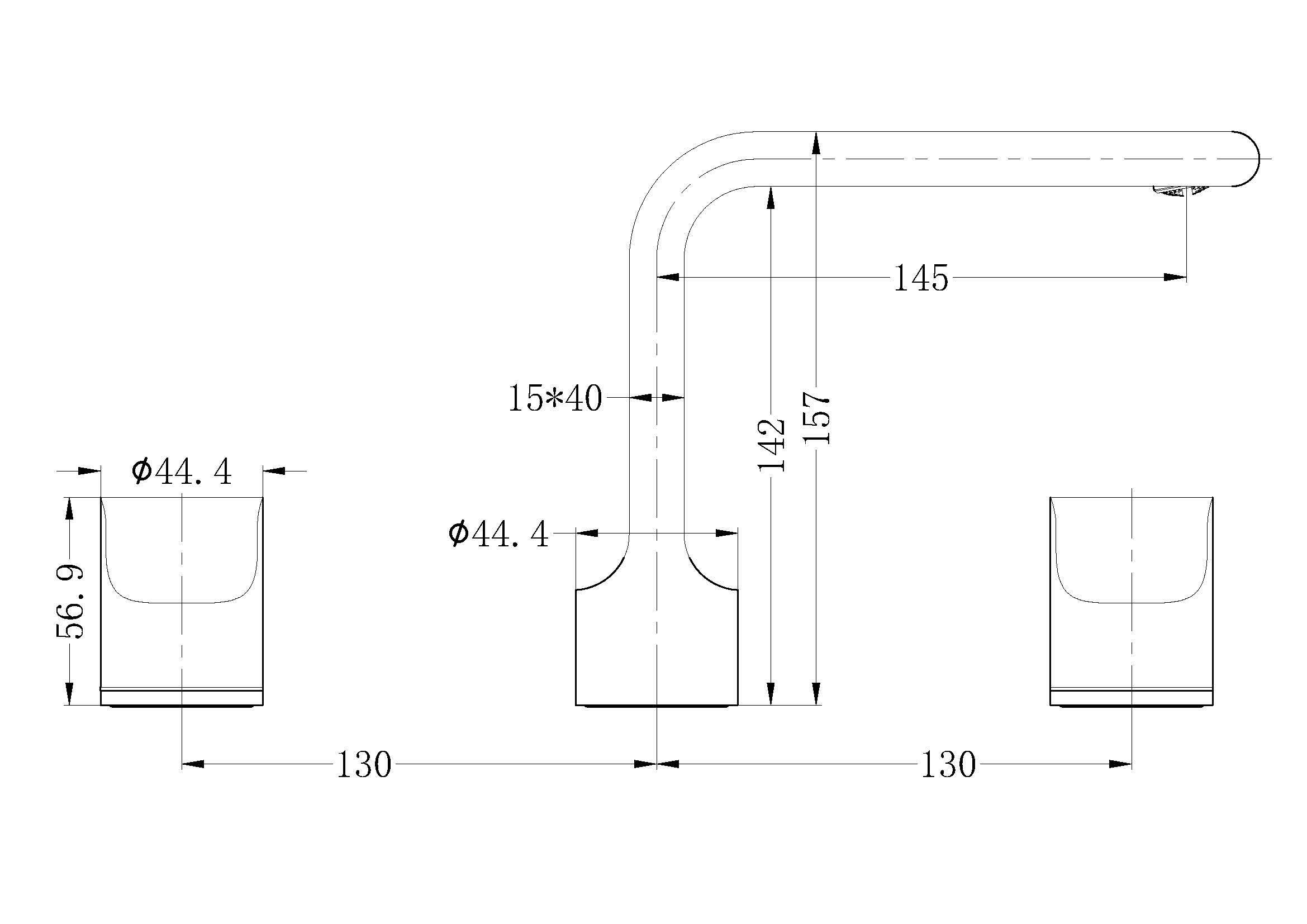 PEARL Basin Set GUN METAL YSW2017-01-GM Tapware Nero