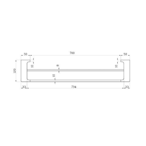 PEARL Double Towel Rail 800mm GUN METAL 8030D-GM Accessories Nero