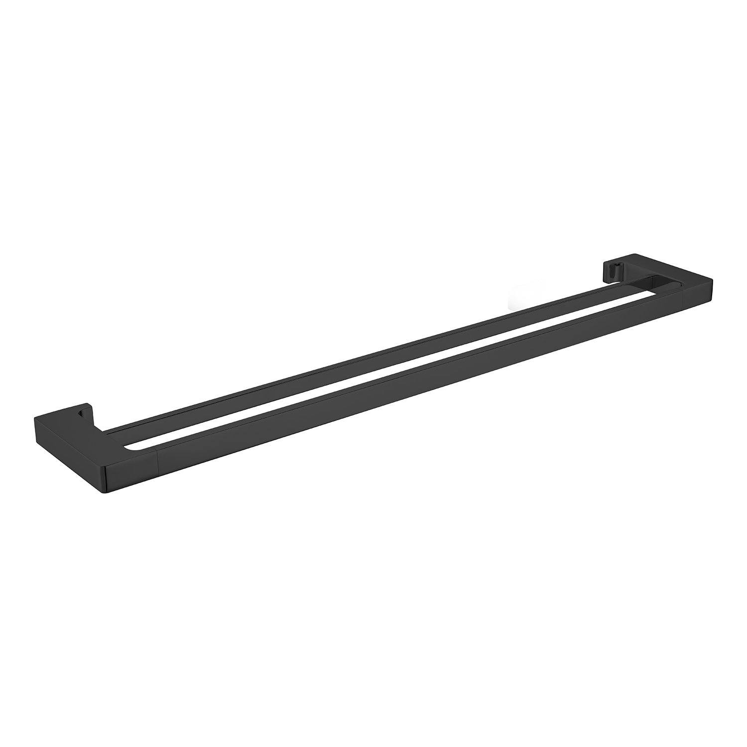 PEARL Double Towel Rail 800mm MATTE BLACK 8030D-MB Accessories Nero
