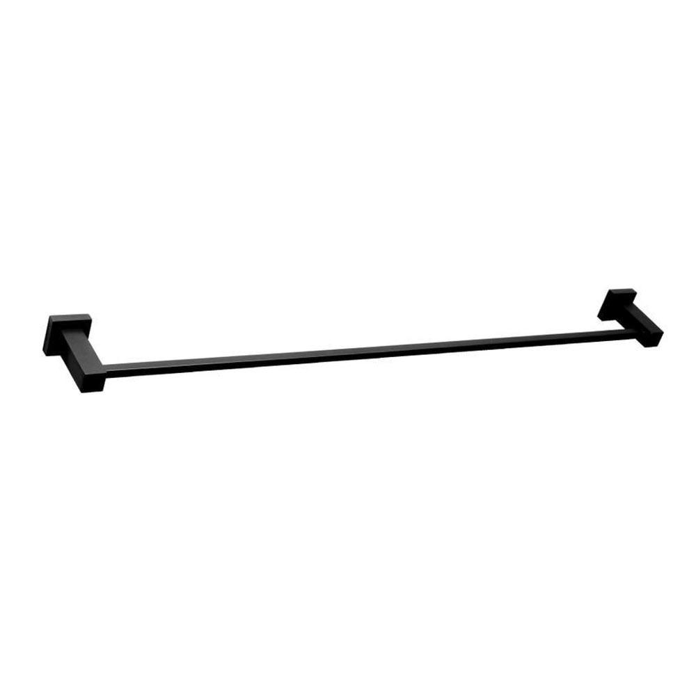 QUBI Black single towel rail in Matte Black Accessories ECT