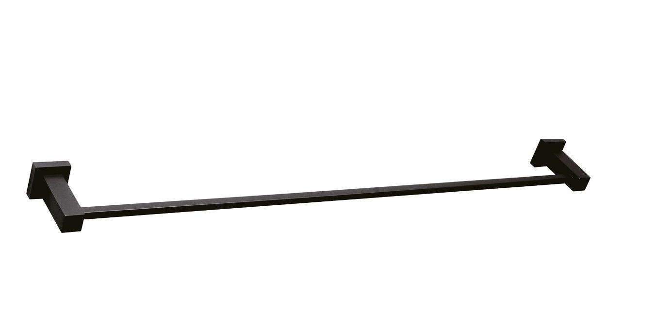 QUBI Black single towel rail in Matte Black Accessories ECT