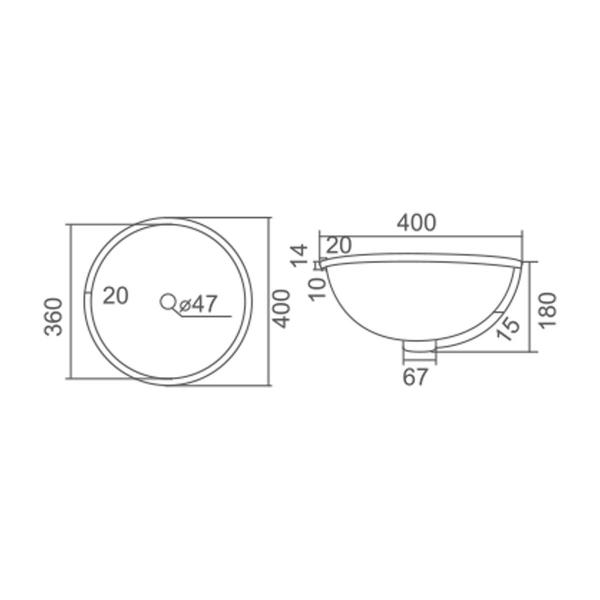 RENO Under Counter Basin Fully Glazed Basins ECT