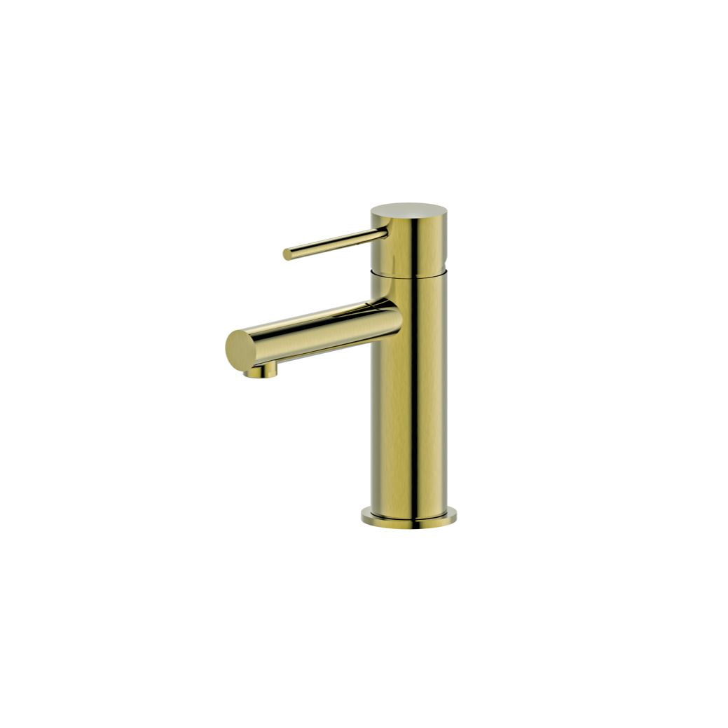 ROELEX Pin Handle Basin Mixer Brushed Brass Tapware ECT