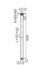ROELEX Round Ceiling Dropper 400mm Brushed Brass Showers ECT