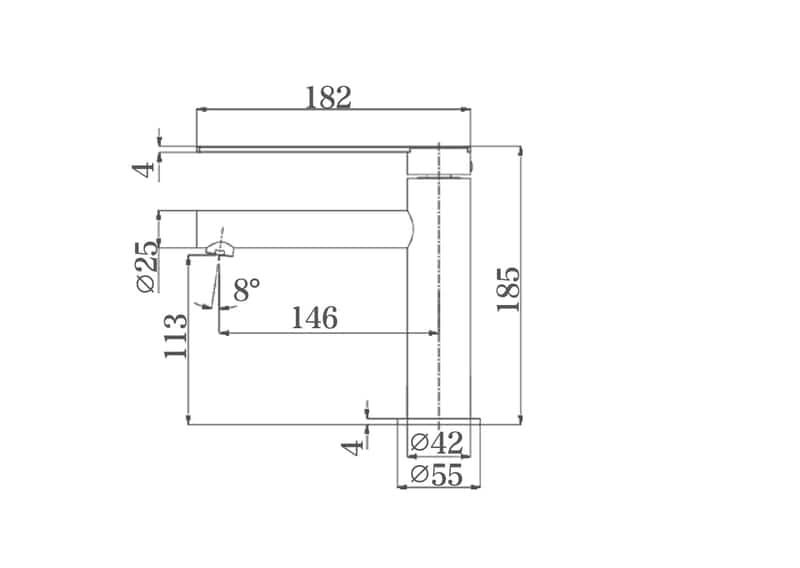 ROMEO Basin mixer in Chrome Tapware ECT