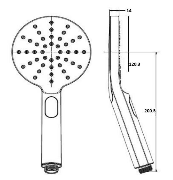 Round Handset Matte Black Accessories Arova