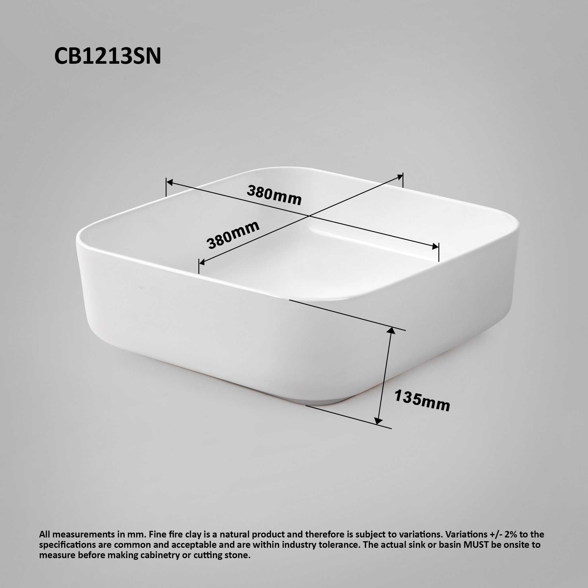 SEINE 38 Above Counter Square Basin Gloss White Basins Arova