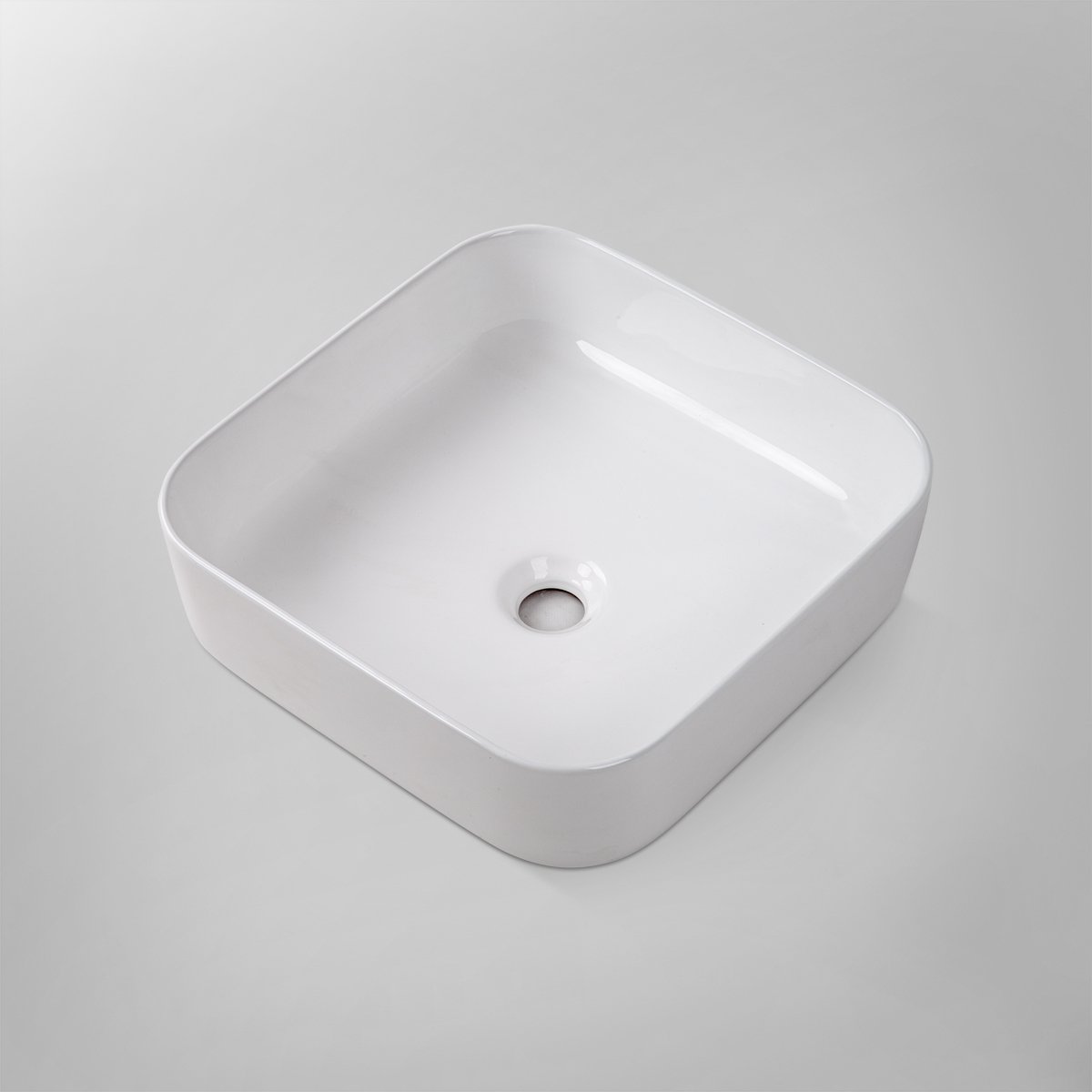 SEINE 38 Above Counter Square Basin Gloss White Basins Arova