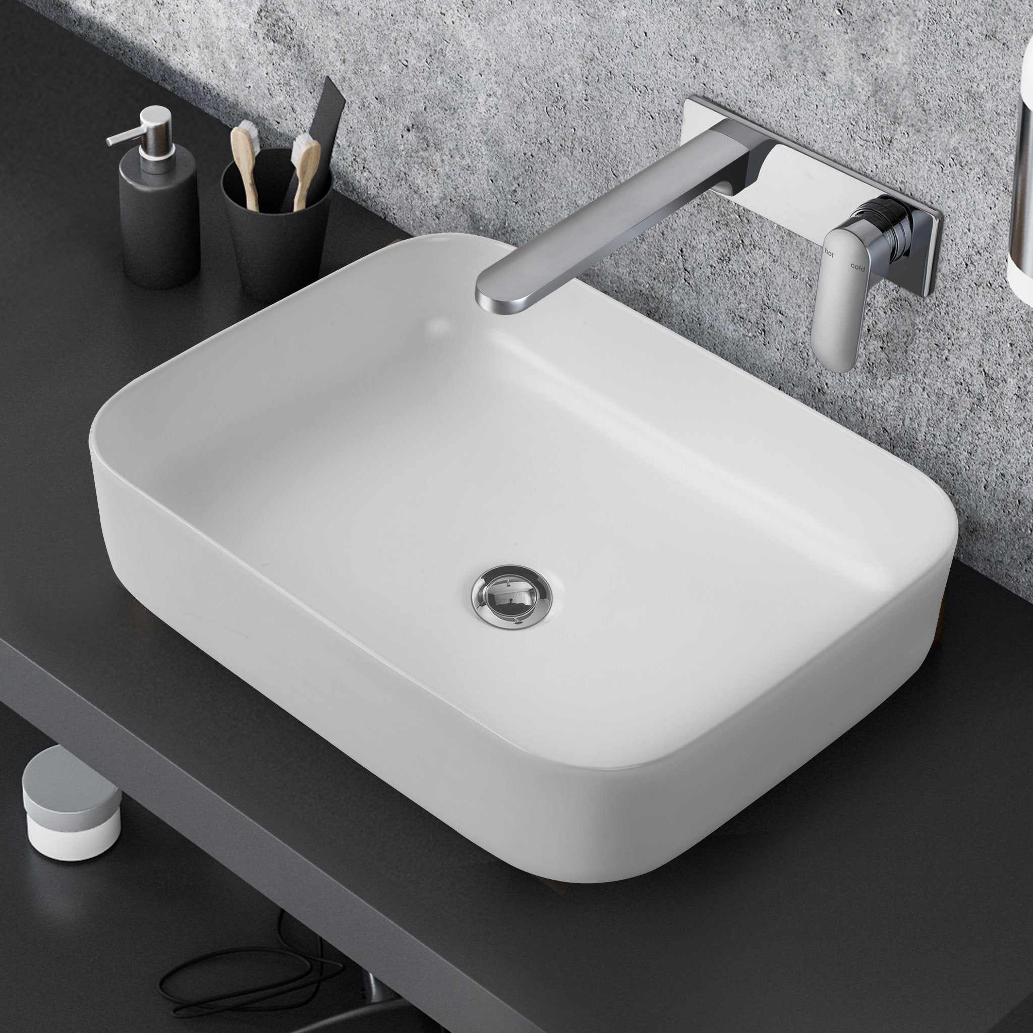 SEINE 50 Above Counter Basin Matt White Basins Arova