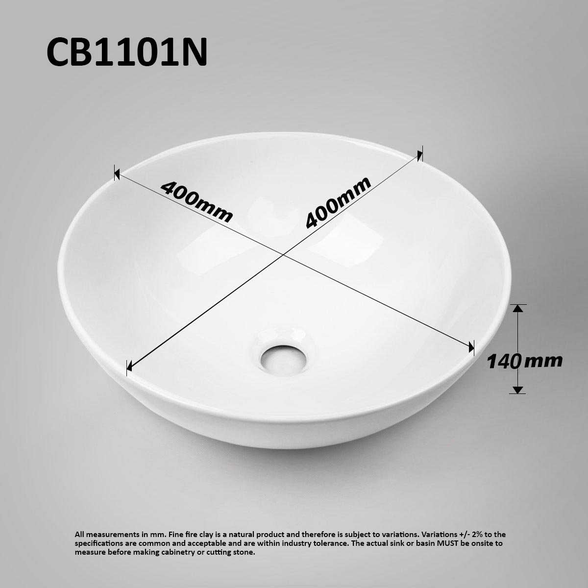 SERENITY Round Above Counter Basin Gloss Basins Arova