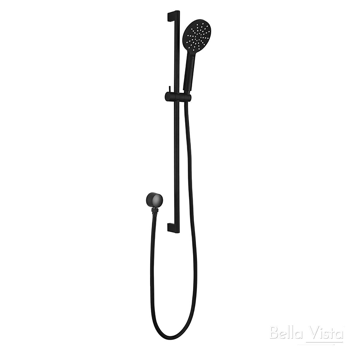 Shower Rail - Round Matte Black showers Bella Vista