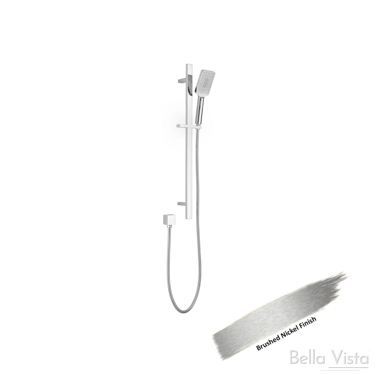 Shower Rail - Square Brushed Nickel showers Bella Vista