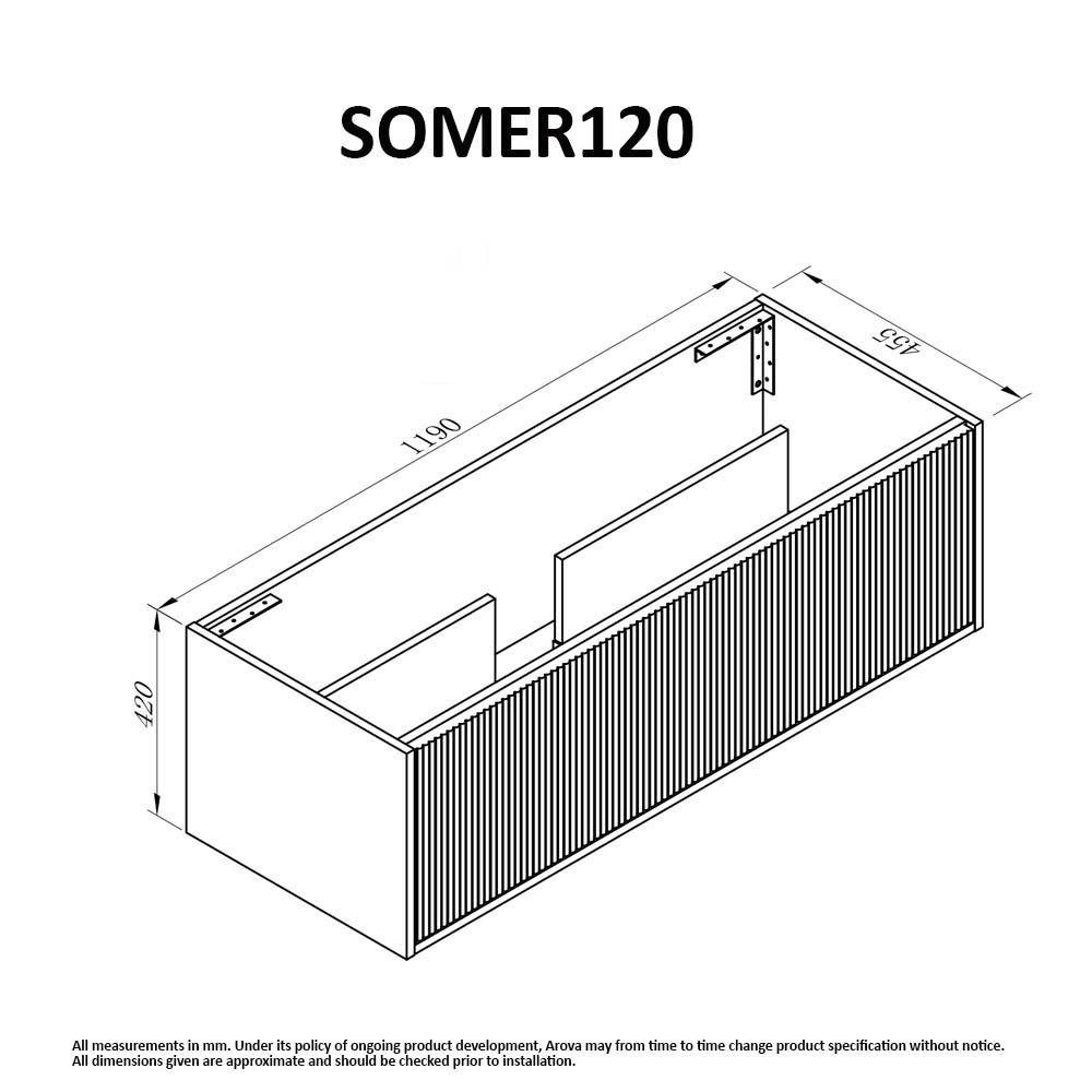 Somer 120cm Timber Wall Hung Bathroom Vanity Vanities & Mirrors Arova