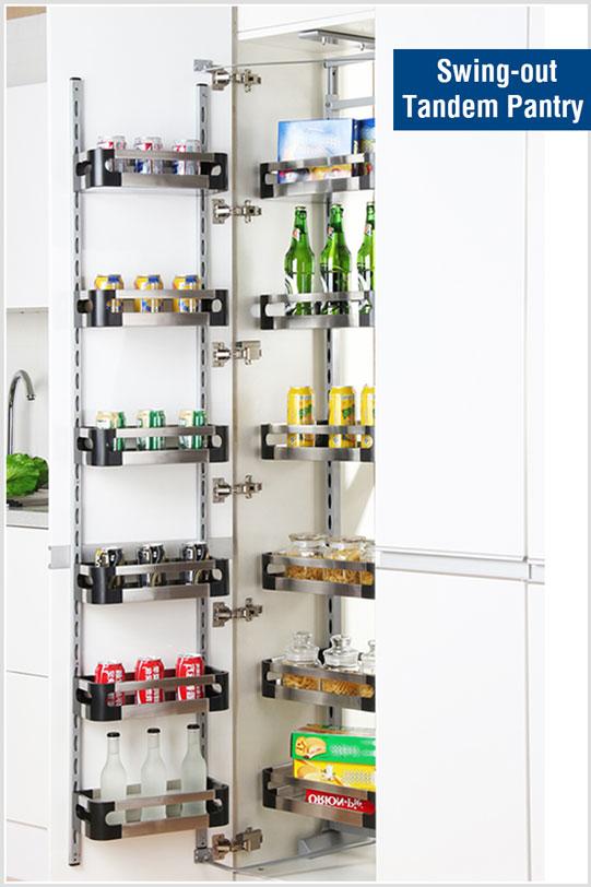 Tandem Pantry - Stainless Steel Tray Storage Arova Kitchens & Bathrooms