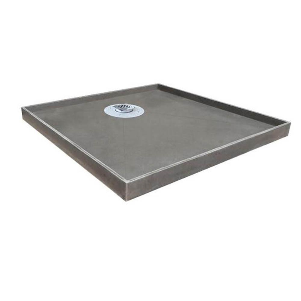 Tiled Shower Base with Puddle Flange - Rear Waste Showers Universal Shower Base