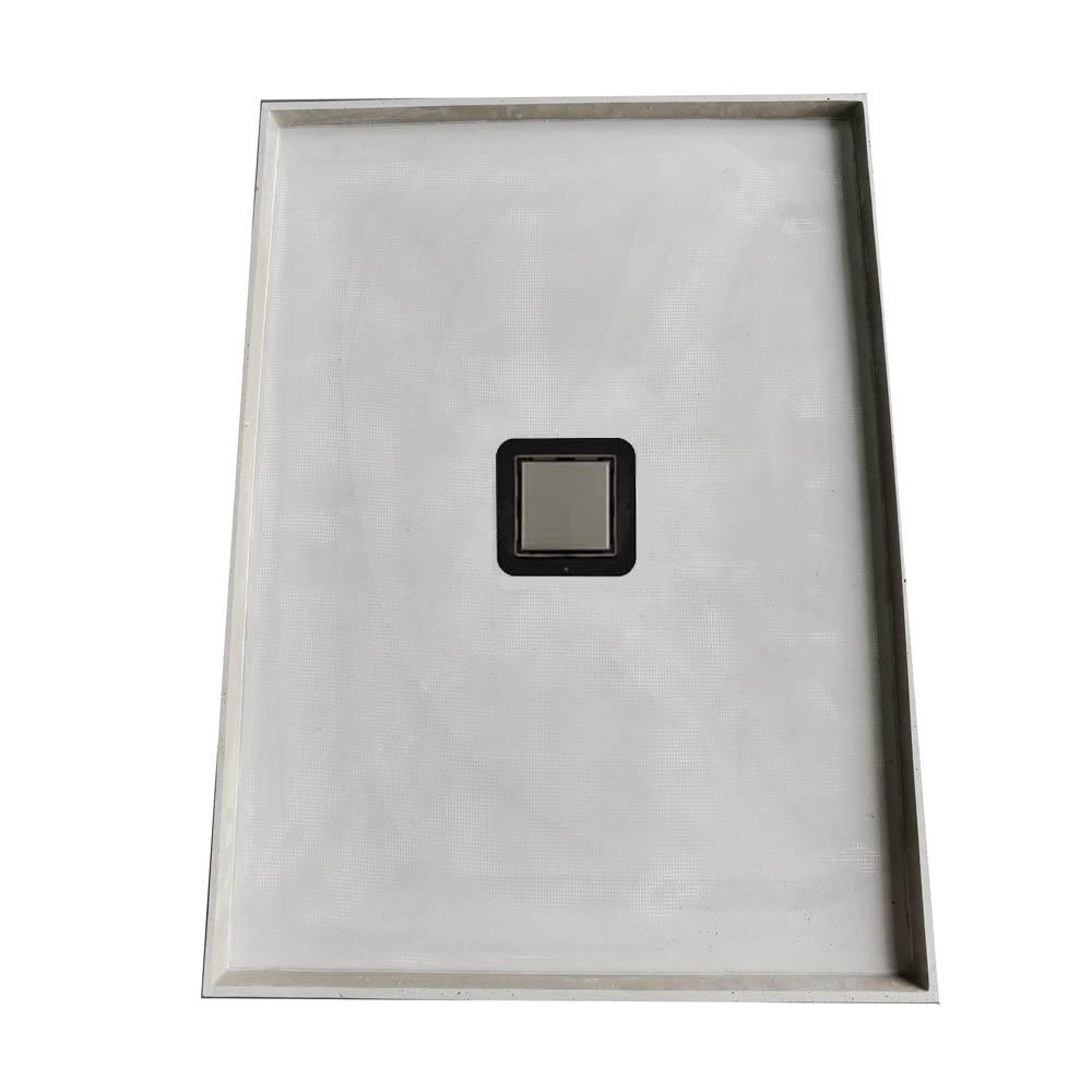 Tiled Shower Base with S/S Plain Lid - Centre Waste Showers Universal Shower Base