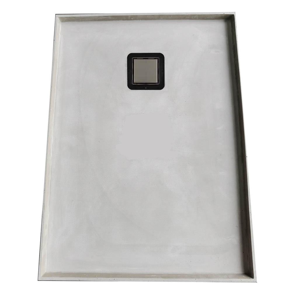 Tiled Shower Base with S/S Plain Lid - Rear Waste Showers Universal Shower Base