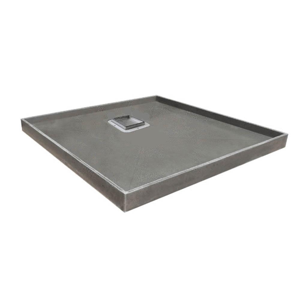 Tiled Shower Base with Tile in Grate - Rear Waste Showers Universal Shower Base