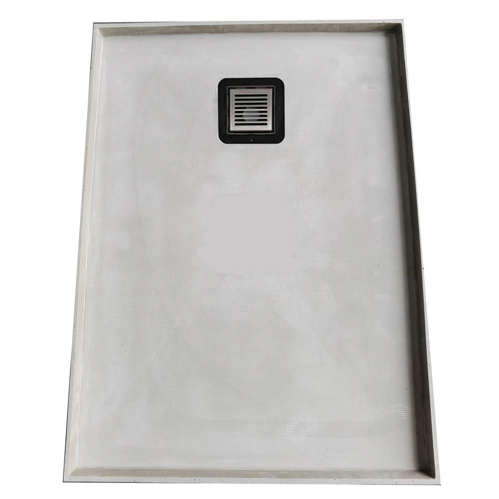 Tiled Shower Base with with S/S Slotted Lid - Rear Waste Showers Universal Shower Base