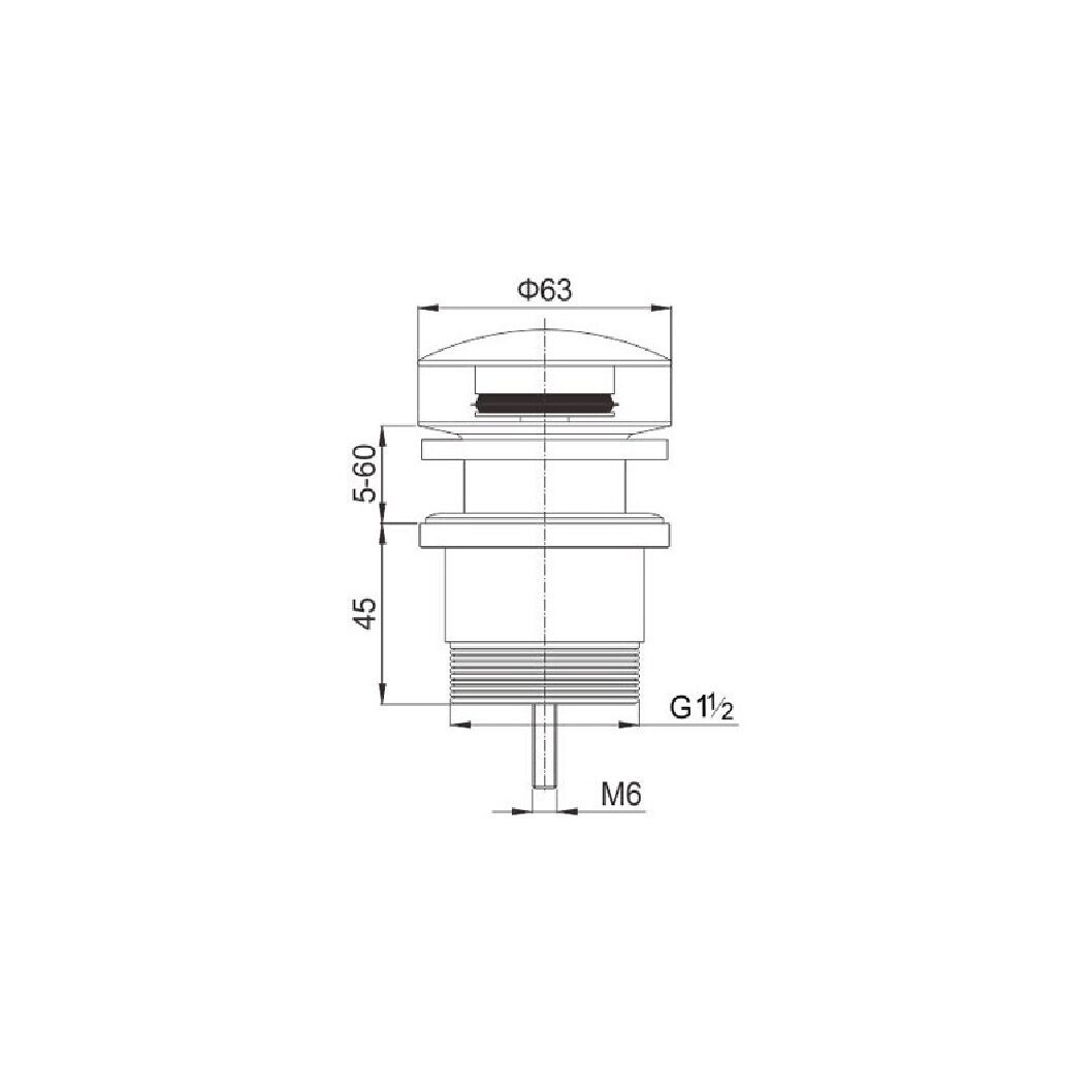 UNIVERSAL POP UP WASTE Brushed Gold Accessories Nero