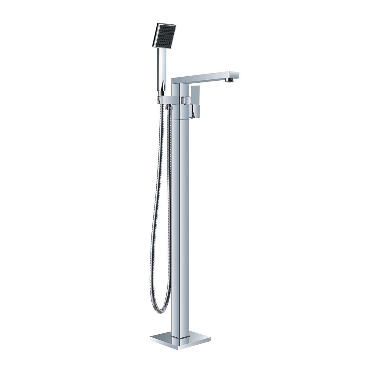 Vibe Square Floormount Mixer with Handshower Chrome - YSW3107-03A-CH Tapware Nero