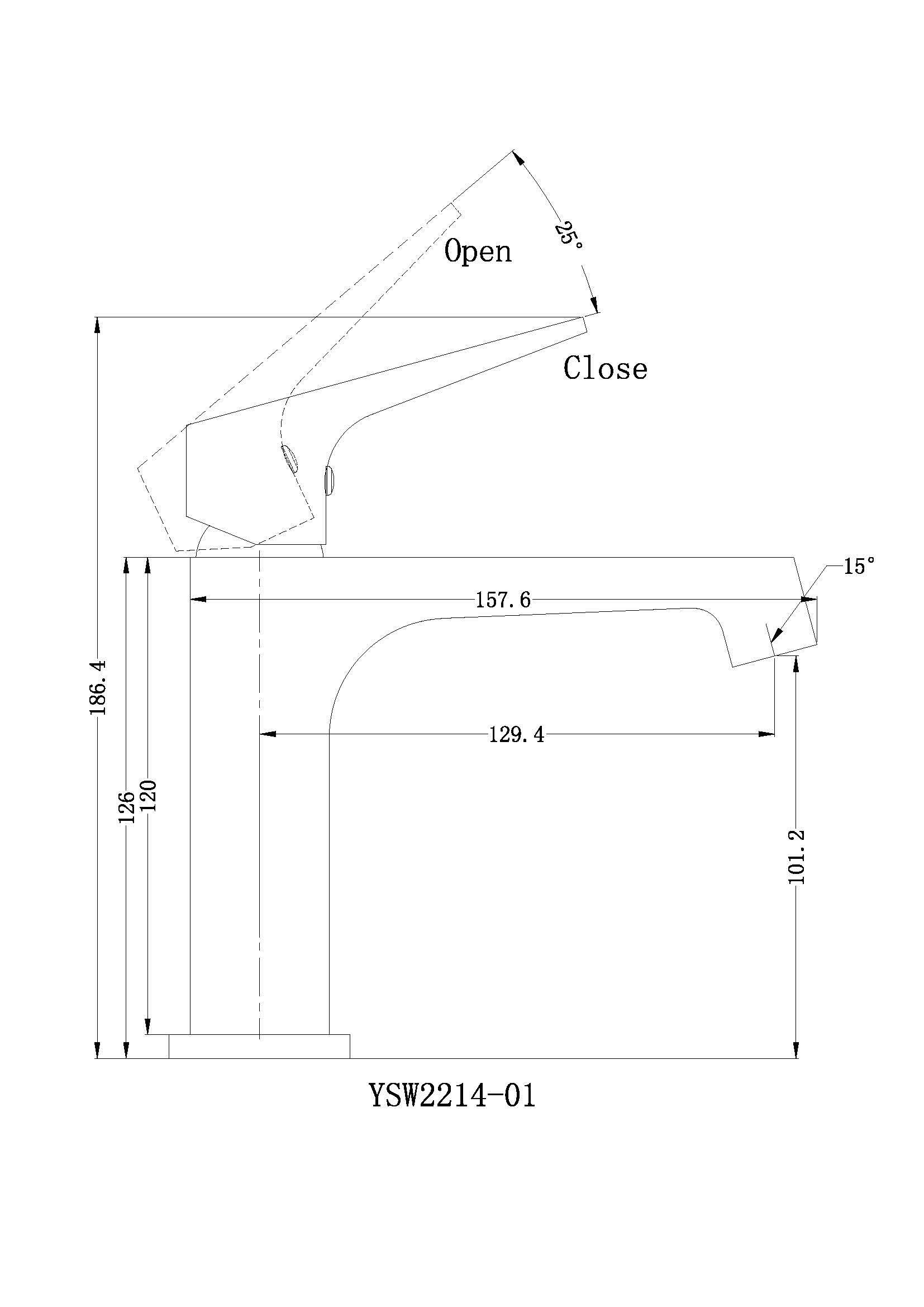 Victor Basin Mixer Chrome YSW2214-01-CH Tapware Nero