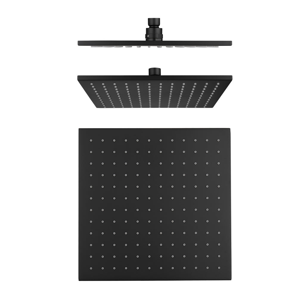 VIVA 250mm Rain Shower Head Matte Black Showers Arova