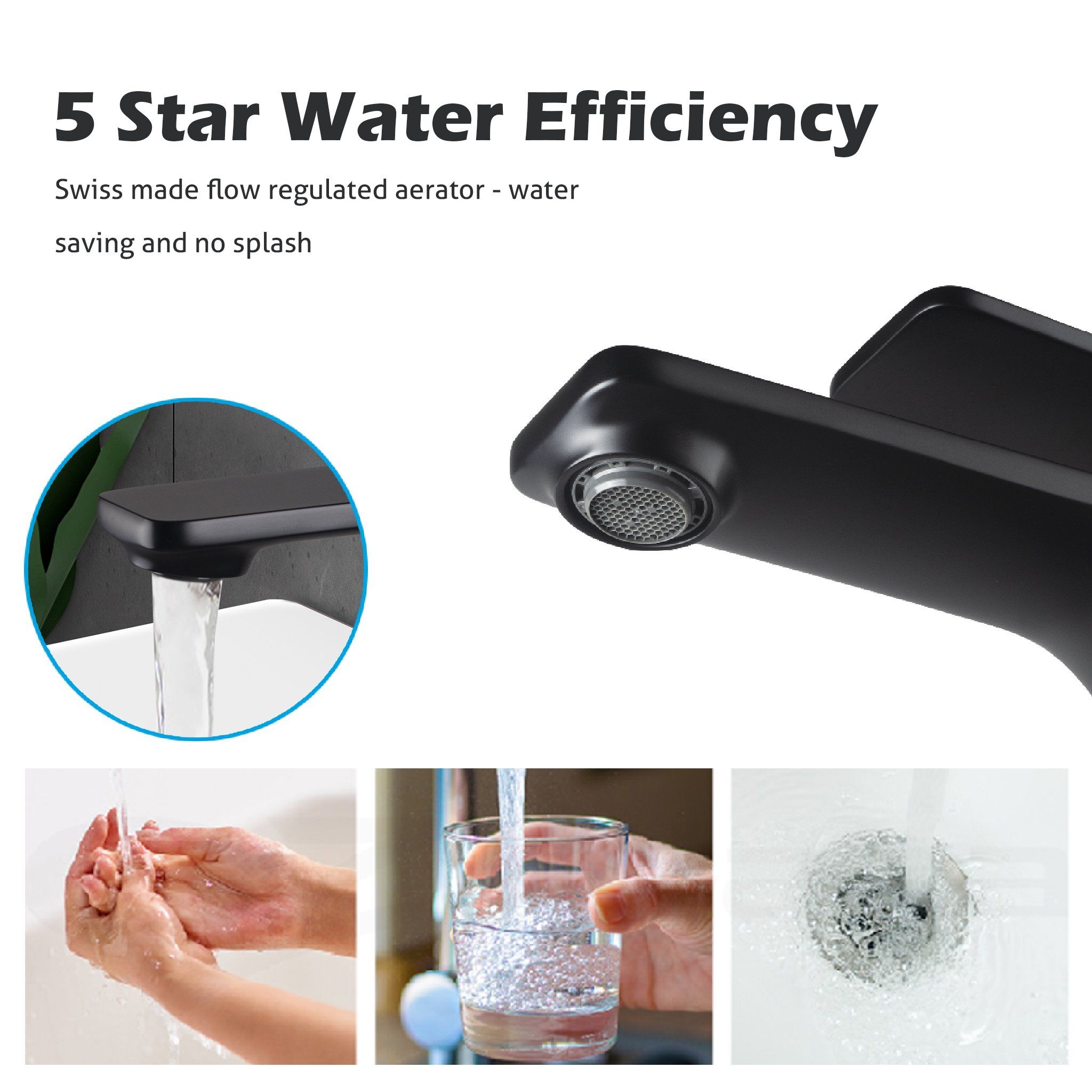 VIVA Basin Mixer Black - BT-201B Tapware Arova