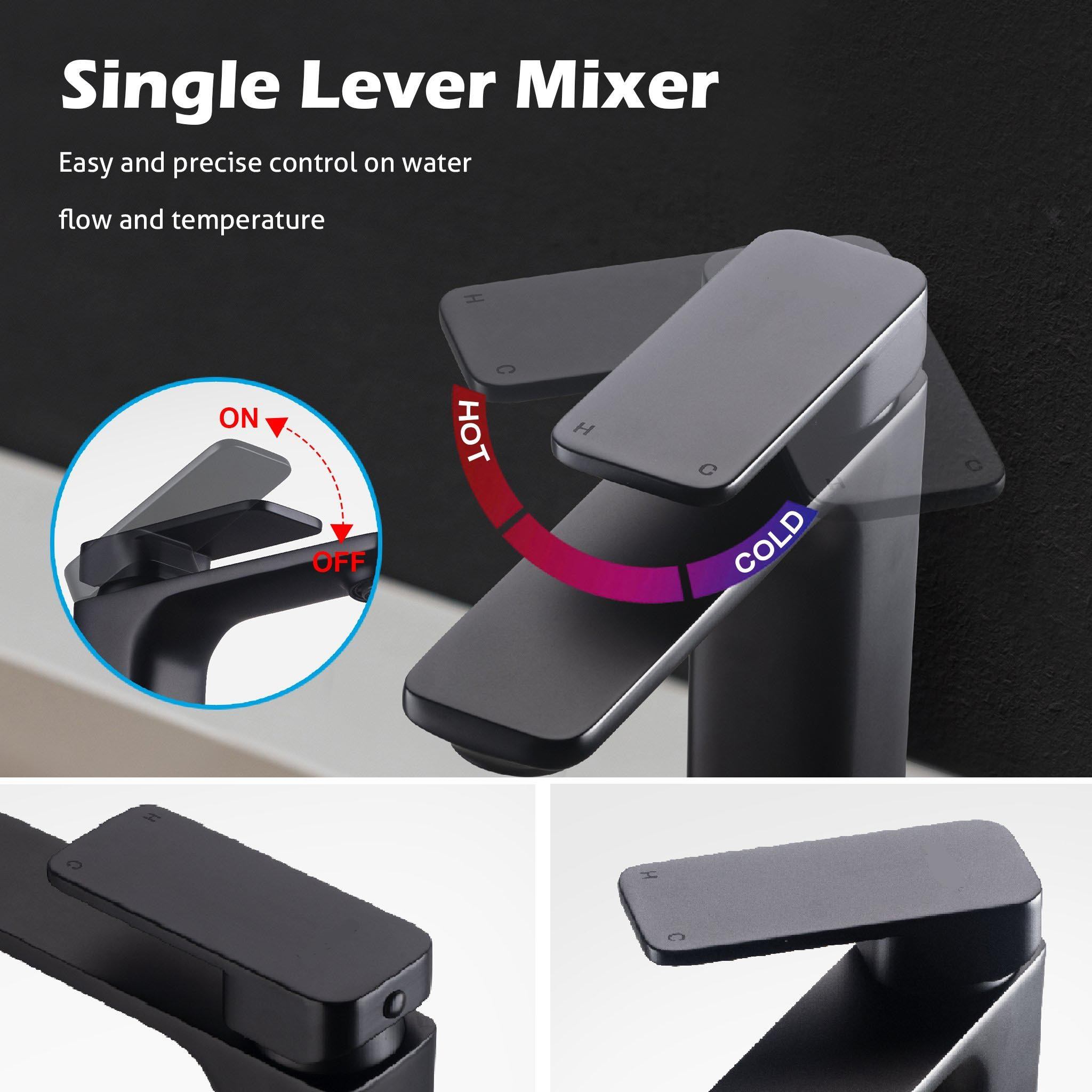 VIVA Basin Mixer Black - BT-201B Tapware Arova