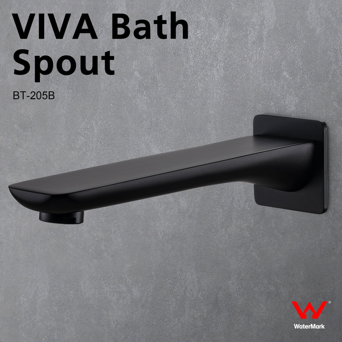 VIVA Bath Spout Black - BT-205B Tapware Arova