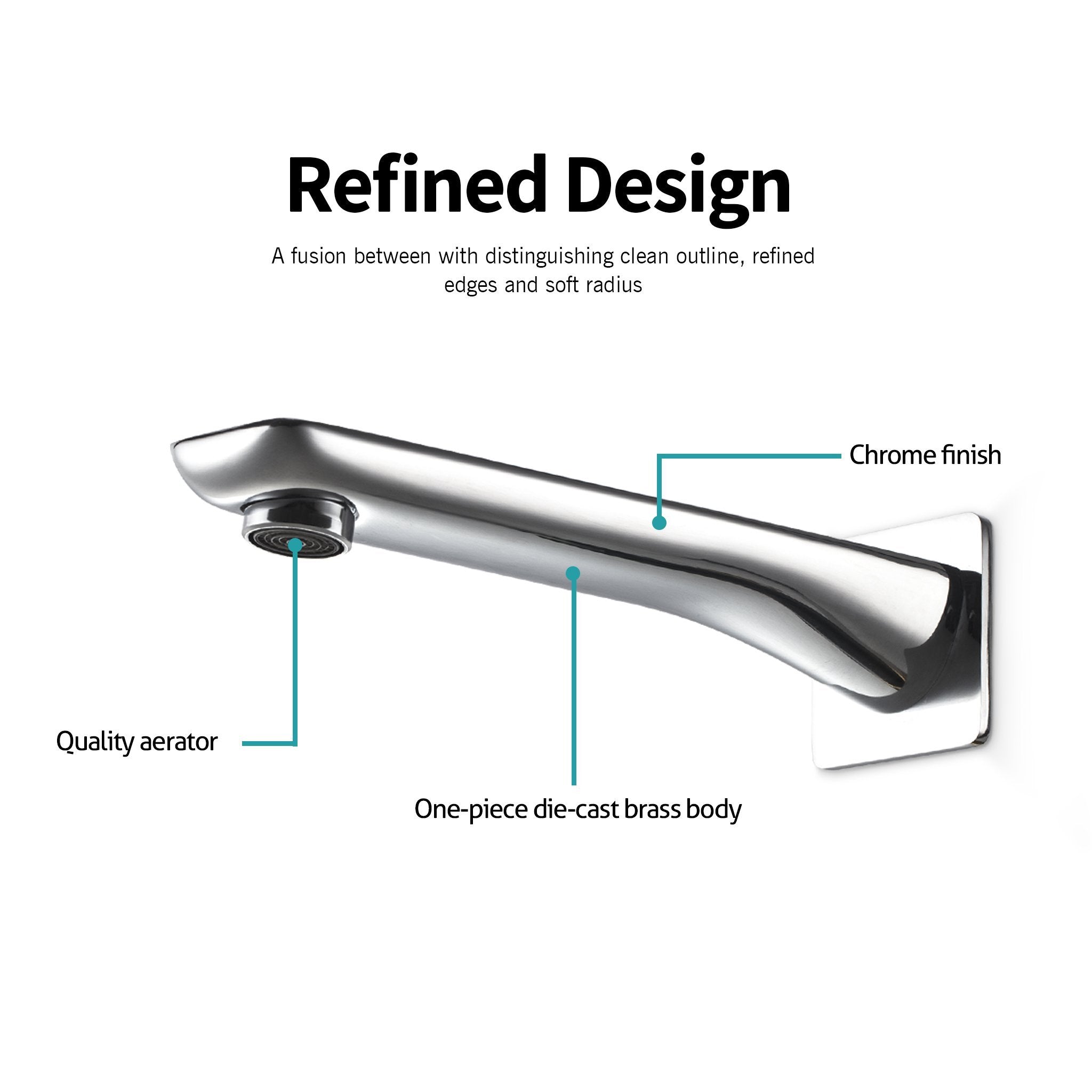 VIVA Bath Spout Chrome - BT-205C Tapware Arova