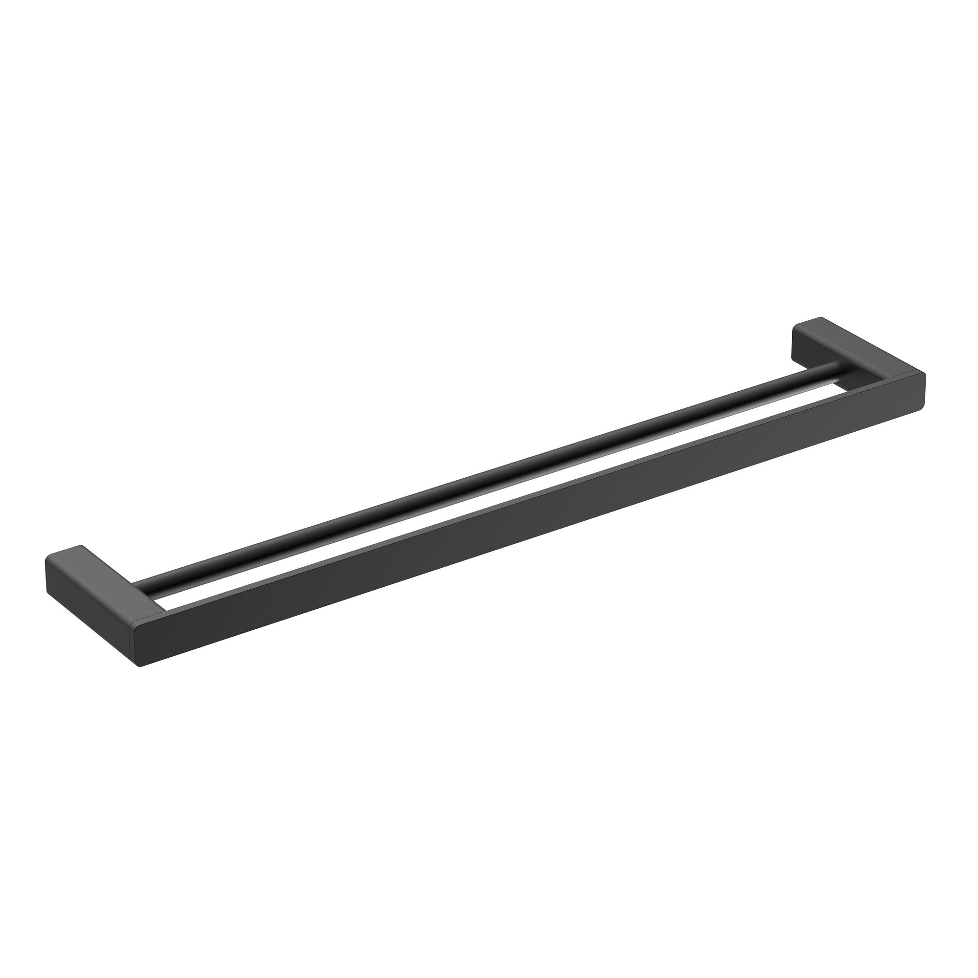 Viva Double Towel Rail 600mm Matt Black Accessories Arova