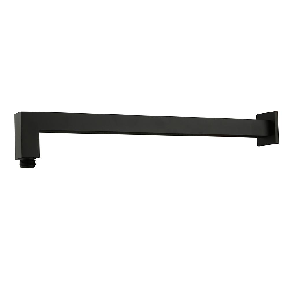 Viva Shower Arm 400mm Square Matte Black Showers Arova