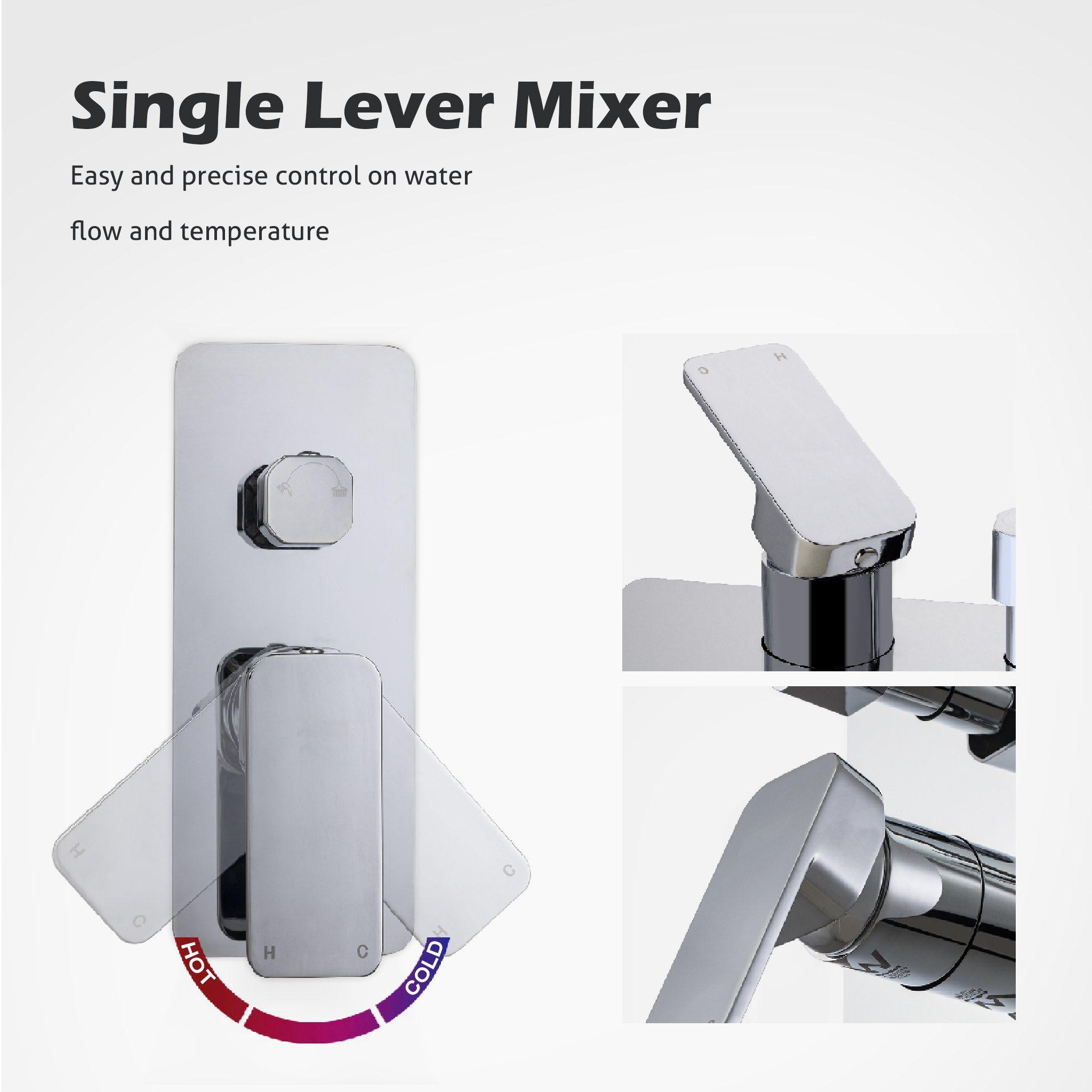 VIVA Shower Bath Mixer with Divertor Tapware Arova