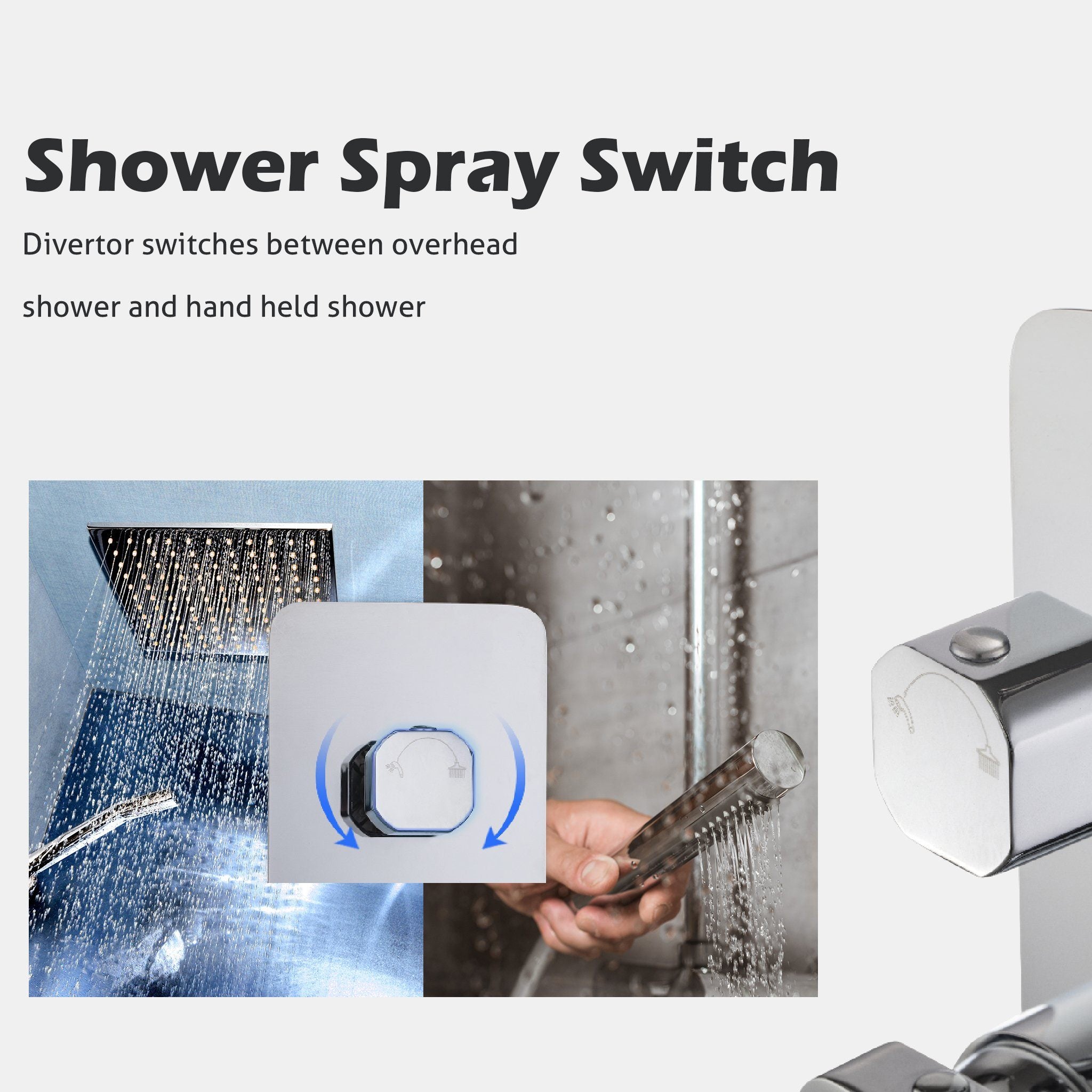 VIVA Shower Bath Mixer with Divertor Tapware Arova