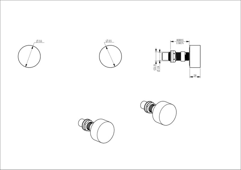 VIVO Basin/Bath set with hot and cold handle in Brushed Brass Tapware ECT