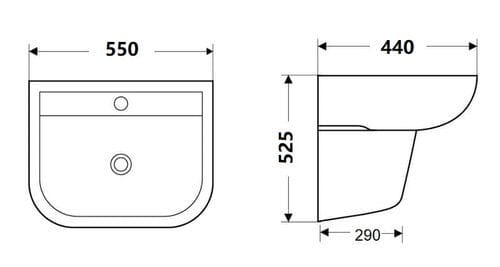 VOLA Wall Hung Basin (with bracket) Basins ECT