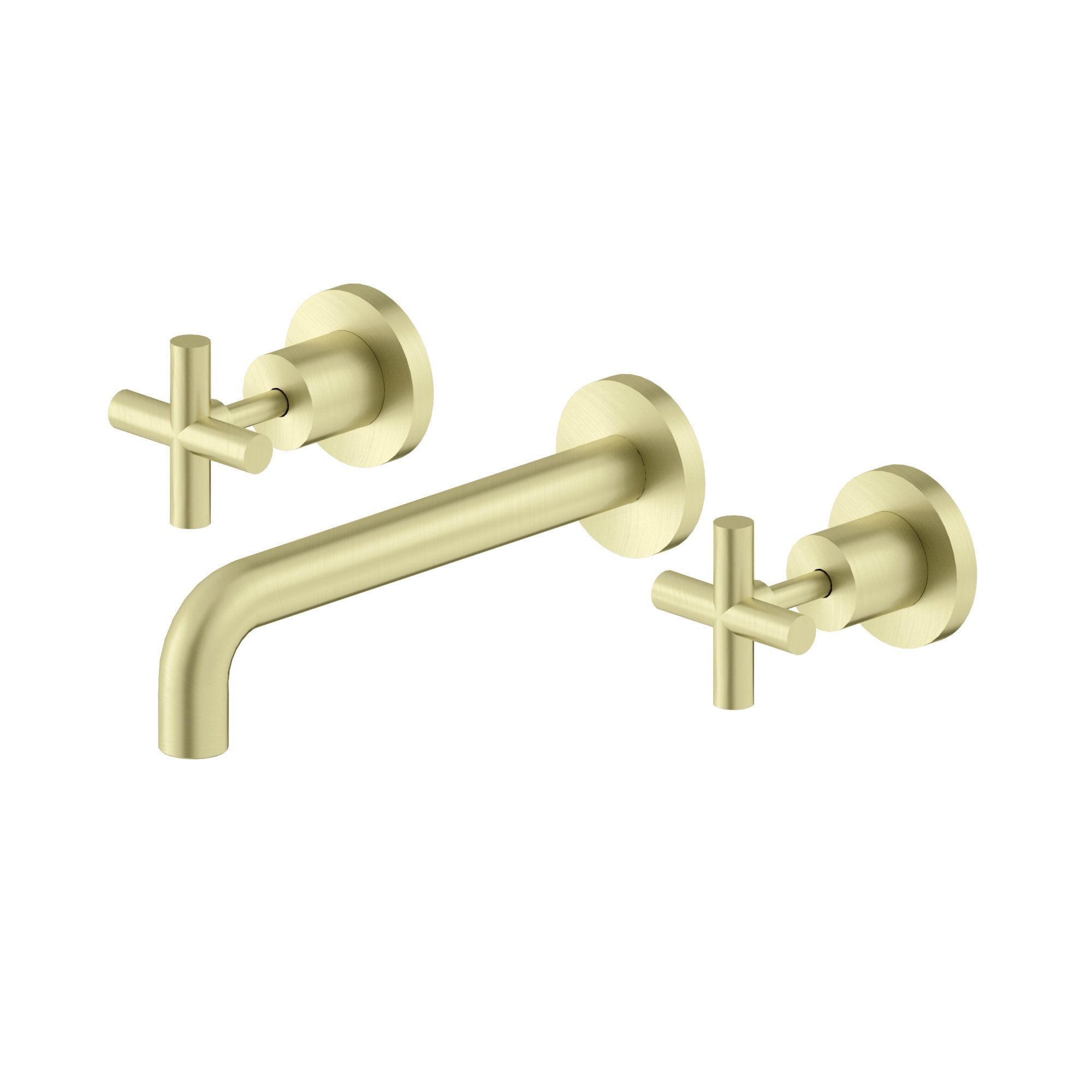X Plus Wall Basin Set 215mm Spout Brushed Gold YSW2016-07A-BG Tapware Nero