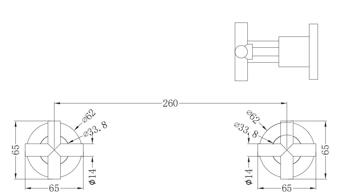 X Plus Wall Tops Assembly Brushed Gold YSW2016-09-BG Accessories Nero